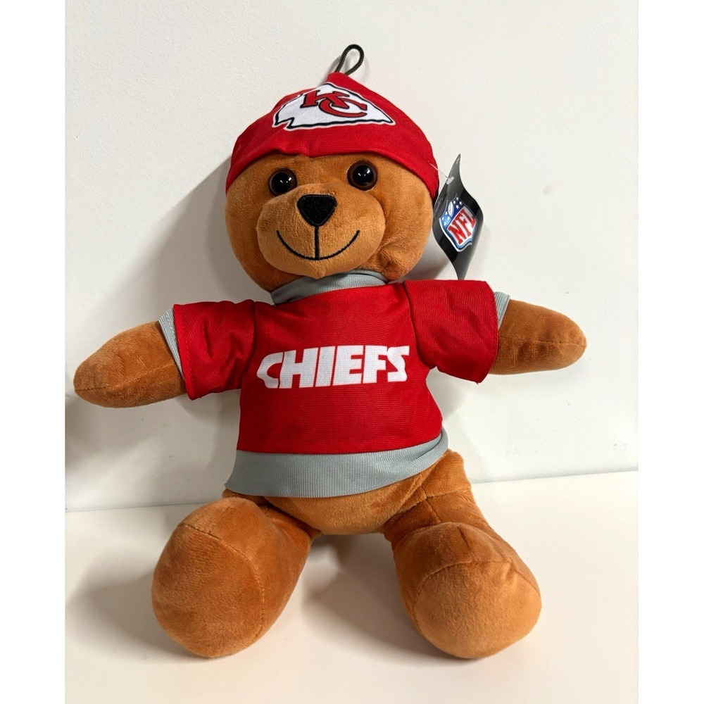 Kansas City Chiefs NFL Plush Teddy Bear Stuffed Animal Red Shirt & Hat